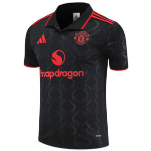 25-26 Man Utd Black Polo Short Sleeve