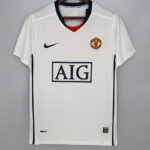 2008-2009 Man Utd Away White Retro Soccer Jersey