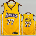 Lakers DONCIC #77 Yellow Top Quality Hot Pressing NBA Jersey(V领)