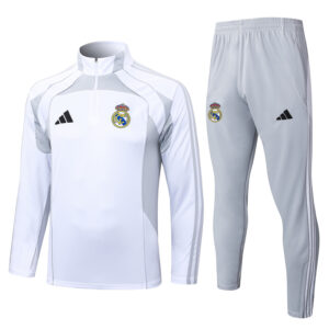 25-26 RMA White grey Half Pull Tracksuit #B2555(半拉链)