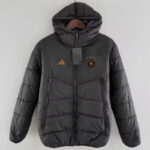 24-25 Germany Black Hooded Cotton Coat #棕标棉衣