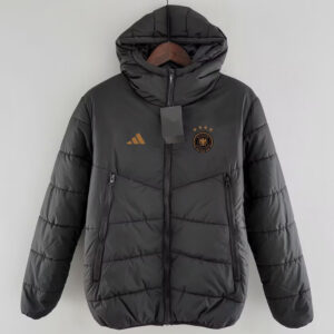 24-25 Germany Black Hooded Cotton Coat #棕标棉衣