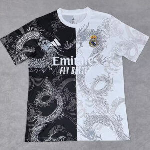 25-26 RMA White Black Special Edition Fans Training Shirts (龙纹)