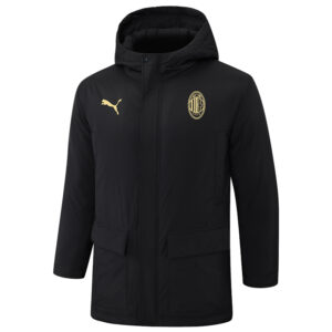 24-25 ACM Black Hooded Windbreaker Fabric Cotton Coat #G253(黄标)
