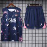 24-25 PSG Jordan Dark blue Tank top and shorts suit