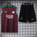 24-25 PSG Jujube Red Tank top and shorts suit