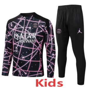 25-26 PSG Jordan Black Purple Kids Half Pull Tracksuit #E25121(童装)(半拉链)