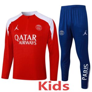 25-26 PSG Jordan Red Kids Half Pull Tracksuit #E2521(童装)(半拉链)