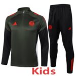 25-26 Bayern Dark green Kids Half Pull Tracksuit #E2546(童装)(半拉链)