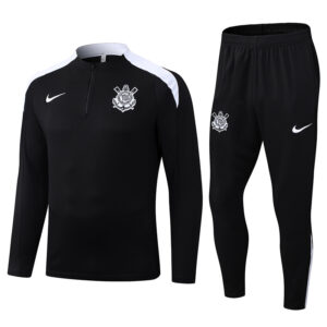 25-26 Corinthians Black Half Pull Tracksuit (半拉链)