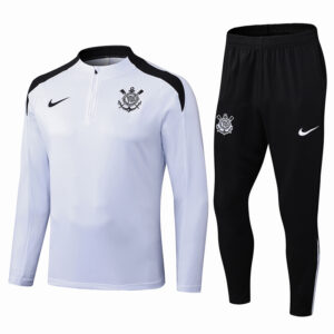 25-26 Corinthians White Half Pull Tracksuit (半拉链)