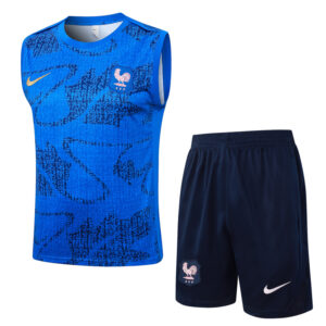 25-26 France Fancy blue Tank top and shorts suit #D25136