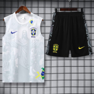25-26 Brazil White Tank top and shorts suit