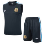 25-26 Argentina Dark gray Tank top and shorts suit #D2584