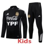 25-26 Argentina Black Kids Half Pull Tracksuit #E25130(童装)(半拉链)