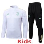 25-26 JUV White Kids Half Pull Tracksuit #E25117(童装)(半拉链)