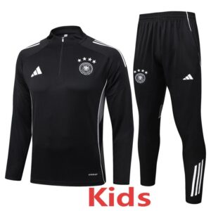 25-26 Germany Black Kids Half Pull Tracksuit #E25149(童装)(半拉链)