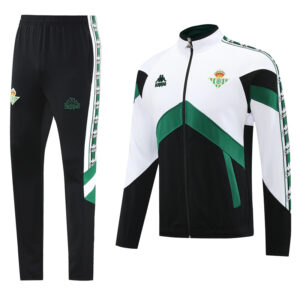 25-26 Real Betis White Black Jacket Tracksuit #01