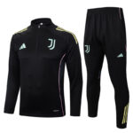 25-26 JUV Black Half Pull Tracksuit #B2557(半拉链)
