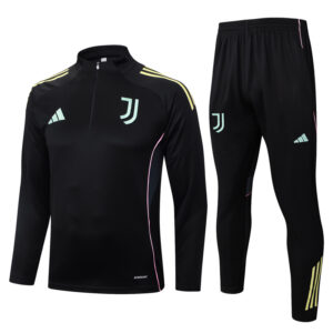 25-26 JUV Black Half Pull Tracksuit #B2557(半拉链)