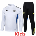 25-26 Man Utd White Kids Half Pull Tracksuit #E2553(童装)(半拉链)