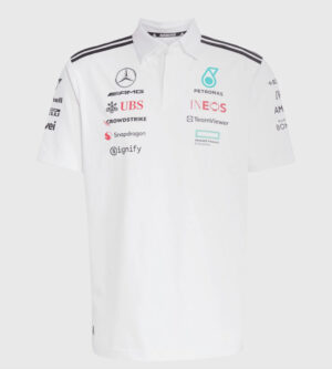 2025 F1 Mercedes White Polo Racing Suit(有领)