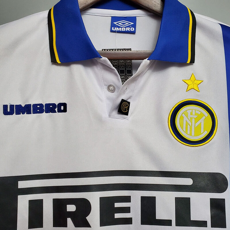 1997-1998 INT Away White Retro Soccer Jersey - Image 3