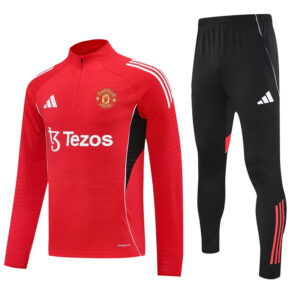 25-26 Man Utd Red Half Pull Tracksuit (半拉链)