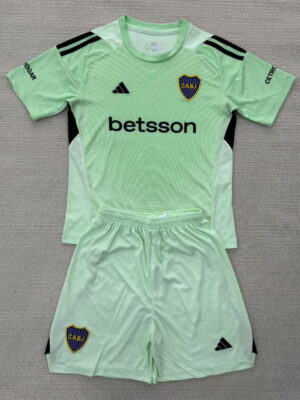 25-26 Boca Juniors Green GoalKeeper Kids Soccer Jersey