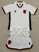 25-26 Albania Away Kids Soccer Jersey