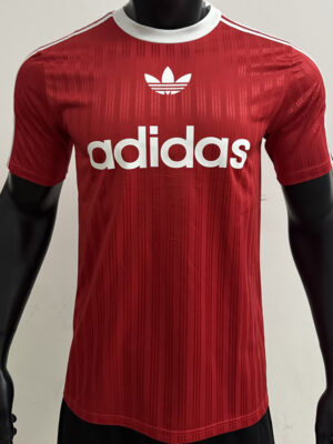 2025 AD Casual Red Player Version Training shirts (三叶草)