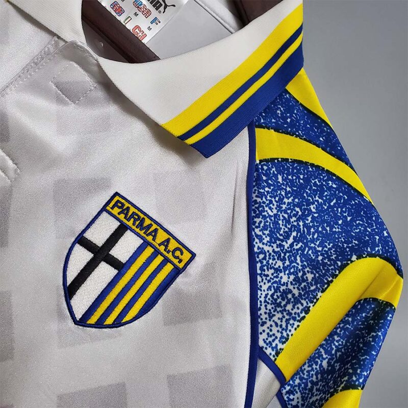 1995-1997 Parma White Retro Soccer Jersey - Image 6