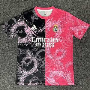 25-26 RMA Pink Black Special Edition Fans Training Shirts (粉龙纹)