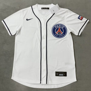 25-26 PSG White Casual Edition Baseball Jersey