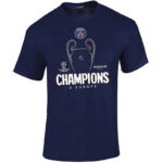 2025 PSG Royal blue CHAMPIONS High Quality Casual T-Shirt 宝蓝大杯白字