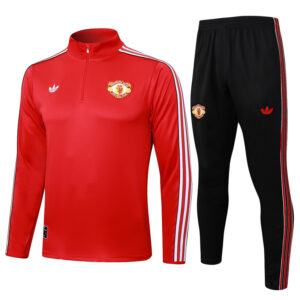 25-26 Man Utd Red Half Pull Tracksuit #B2511(半拉链)