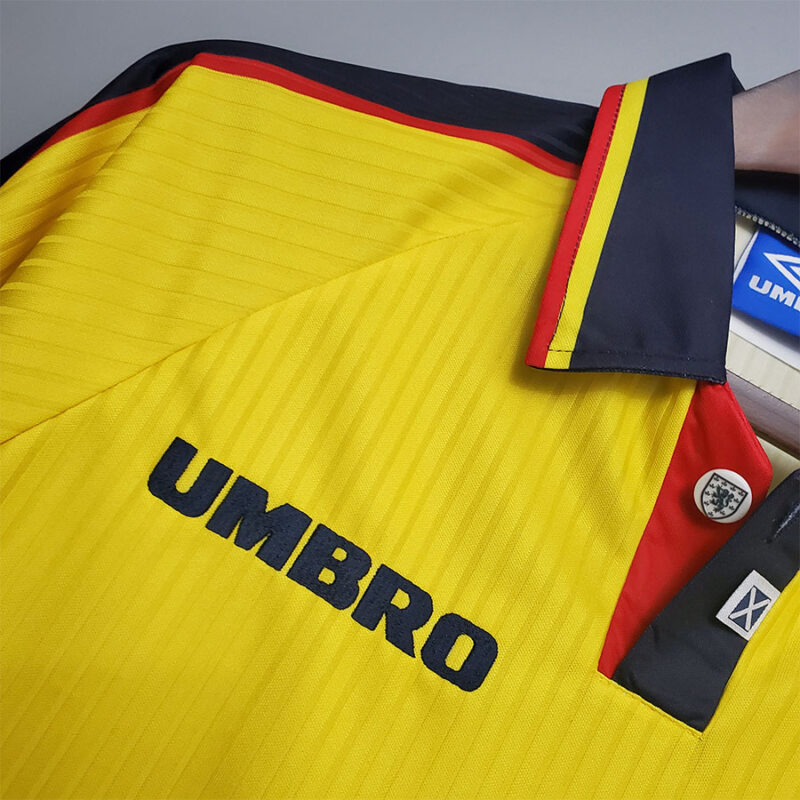 1994-1996 Scotland Yellow Retro Soccer Jersey - Image 5