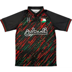24-25 Palestina FC Black Red Green Polo Short Sleeve (油漆)