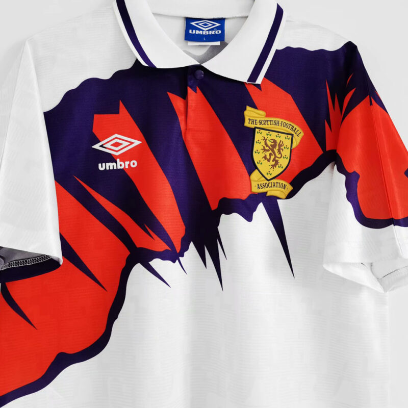 1991-1993 Scotland White Retro Soccer Jersey - Image 9