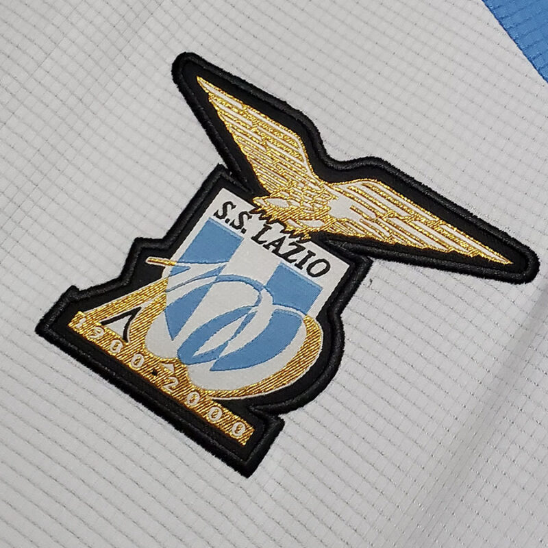 1999-2000 Lazio Centenary White Retro Soccer Jersey - Image 5