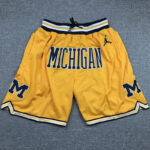 Michigan Yellow City Edition Top Quality NBA Pocket Pants * 密歇根