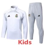 25-26 RMA White grey Kids Half Pull Tracksuit #E25106(童装)(半拉链)