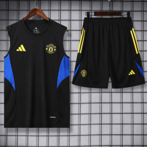 25-26 Man Utd Black Tank top and shorts suit