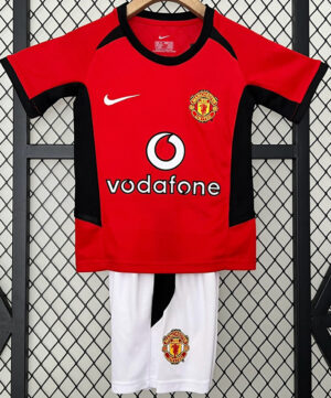 2002-2004 Man Utd Home Kids Retro Soccer Jersey