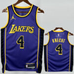 22-23 LAKERS KNECHT #4 Purple Top Quality Hot Pressing NBA Jersey (Trapeze Edition) 飞人版