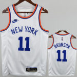 KNICKS BRUNSON #11 White 75th Anniversary Retro NBA Jersey
