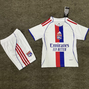 25-26 Lyon Home Kids Soccer Jersey
