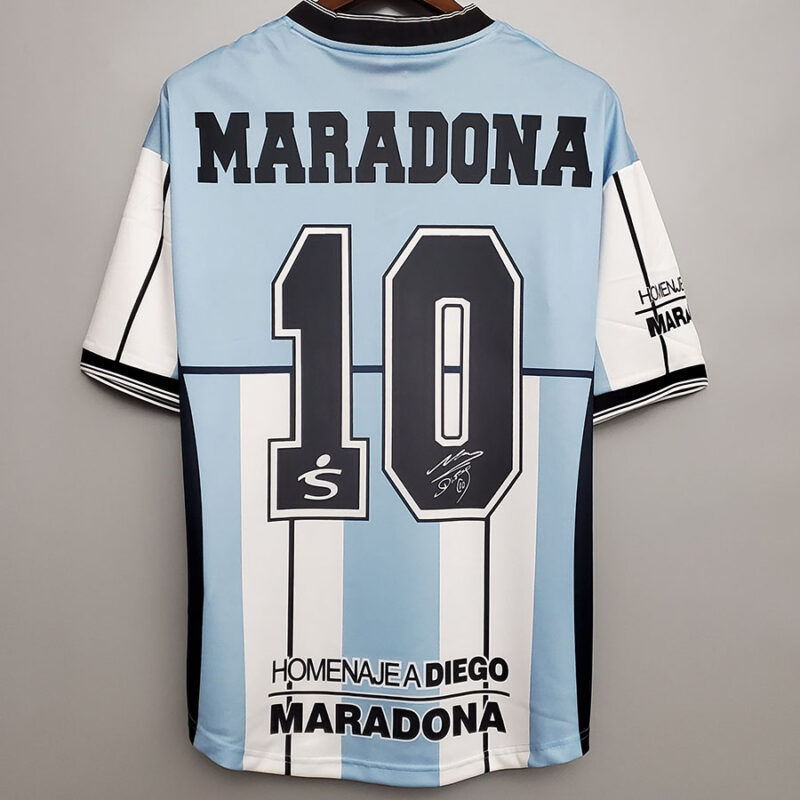 2001 Argentina MARADONA 10# Commemorative Edition Retro Soccer Jersey - Image 3