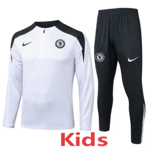 25-26 CHE White Kids Half Pull Tracksuit #E25134(童装)(半拉链)