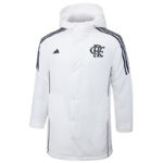24-25 Flamengo White Hooded Windbreaker Fabric Cotton Coat #G205(黑标)